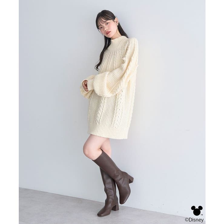 Disney/ポイントミッキーケーブルニット | earth music&ecology  | 詳細画像12 