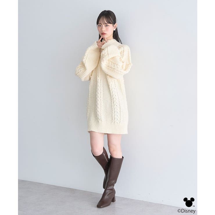 Disney/ポイントミッキーケーブルニット | earth music&ecology  | 詳細画像13 