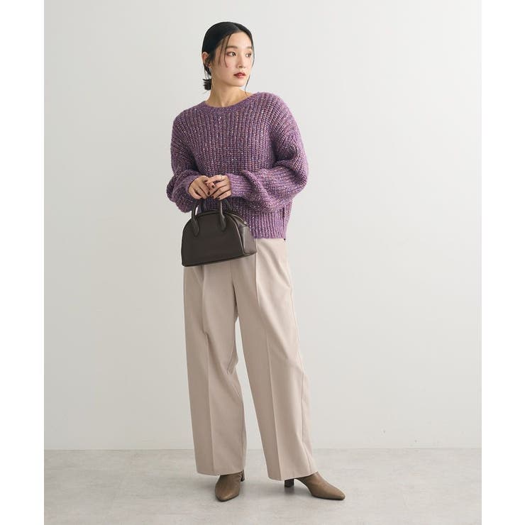 美品】coel ラメミックスショートニット アイボリー F - メルカリ