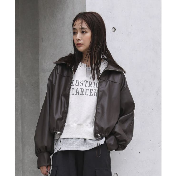 フェイクレザードロストブルゾン[品番：GRPW0046535]｜Green Parks