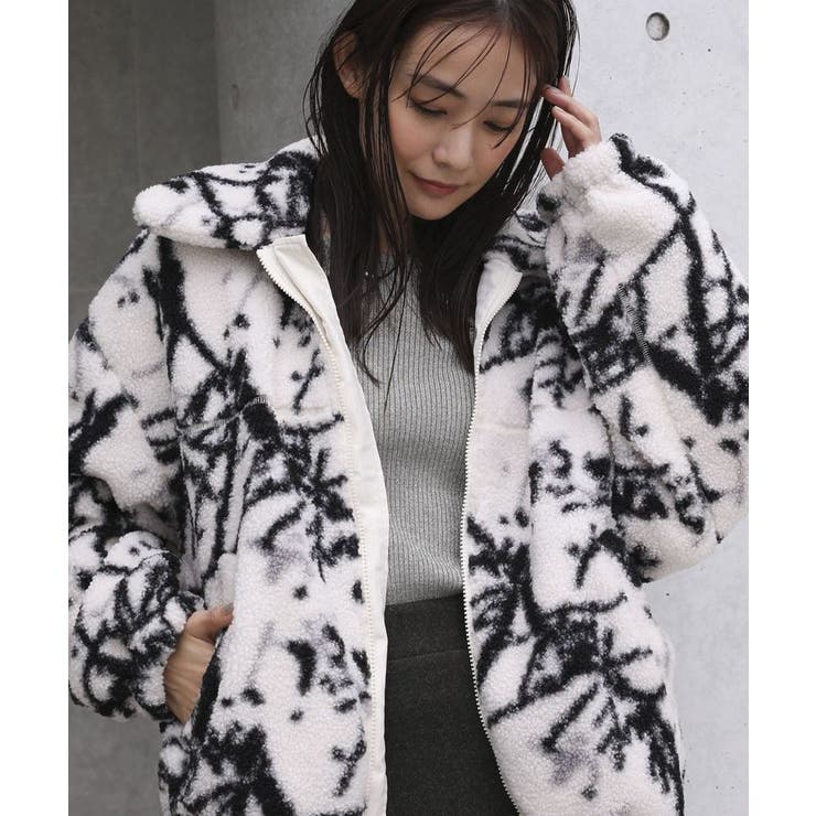 リバーシブルプリント柄ボアブルゾン[品番：GRPW0046811]｜Green Parks