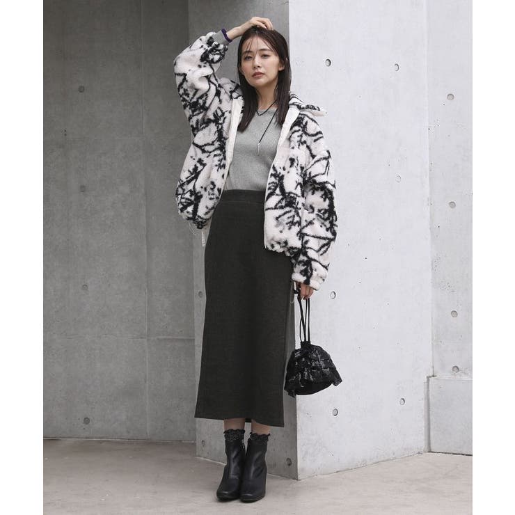 リバーシブルプリント柄ボアブルゾン[品番：GRPW0046811]｜Green Parks