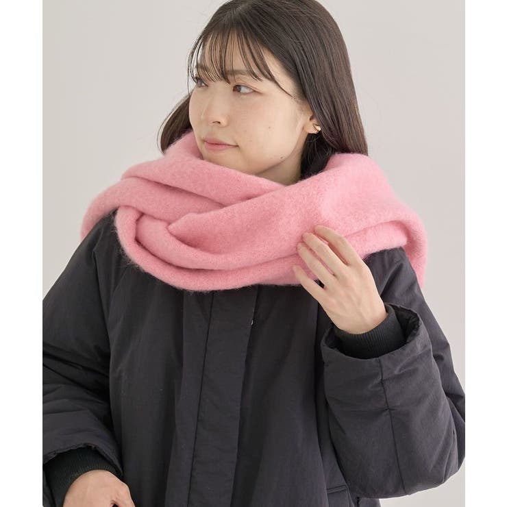 新品　sieor マフラー　リボン　バレエコア　シズニルック　ブラック　ピンク ボリュームカラーマフラー[品番：GRPW0046985]｜Green Parks