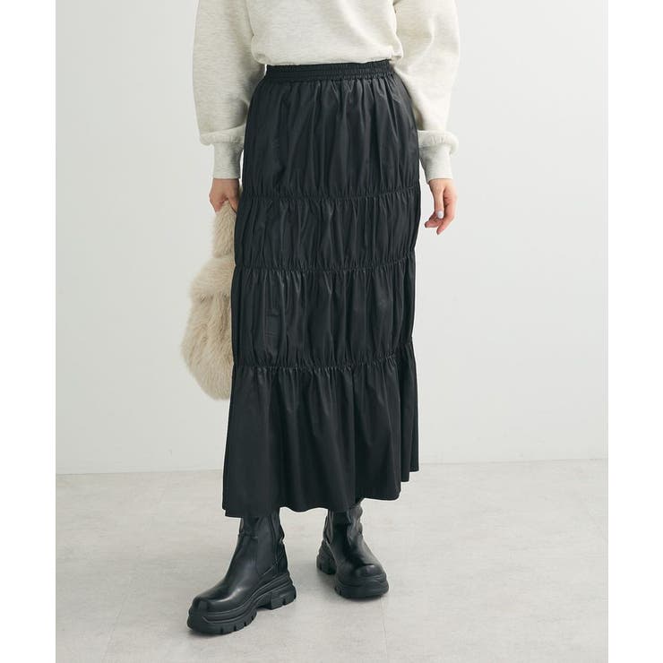 チンツ加工シャーリングスカート | Green Parks  | 詳細画像1 