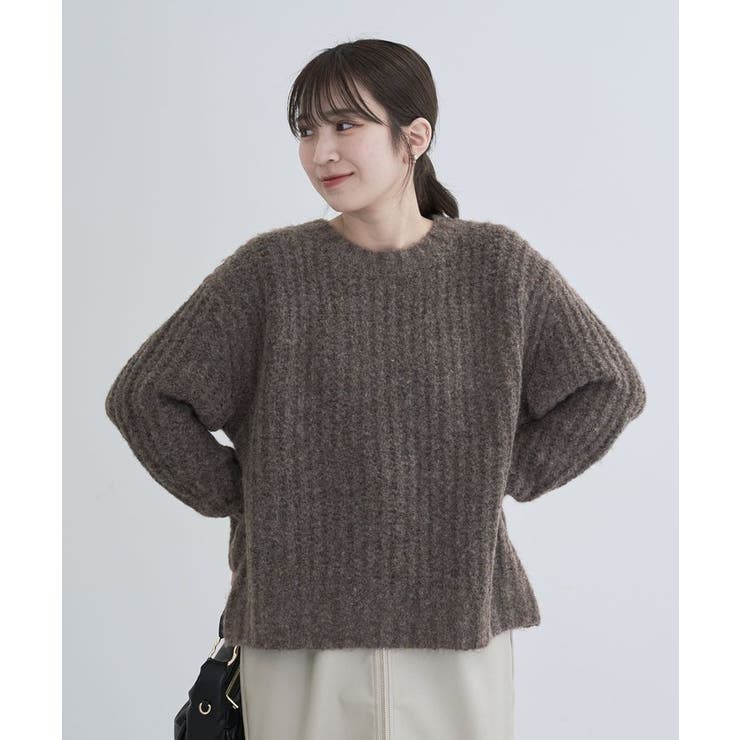 ざっくりローゲージニットプルオーバー[品番：GRPW0046746]｜Green