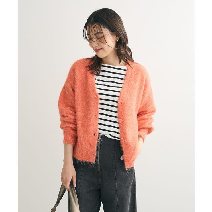 毛ふきシャギーVネックカーディガン[品番：GRPW0046822]｜Green Parks