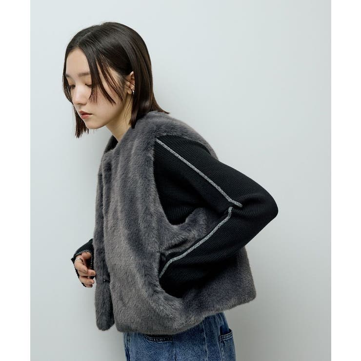 ラメライン入りリブニットプルオーバー | Green Parks  | 詳細画像10 