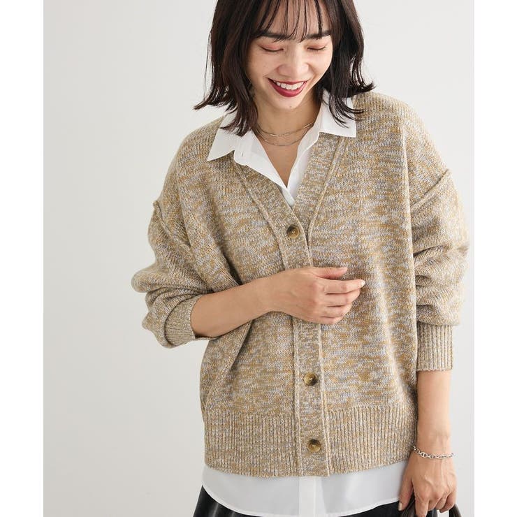 ベージュ | MIXニットカーディガン | Green Parks 