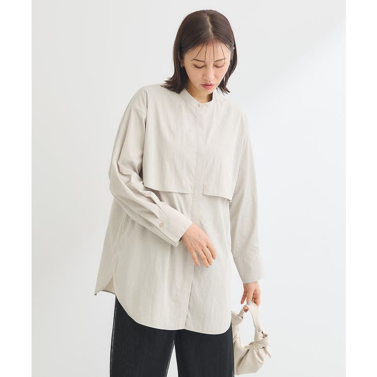 ベージュ | イージーケア比翼フライヨークチュニック | Green Parks 