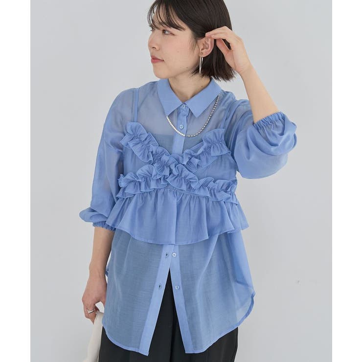 SET2点フリルビスチェ＋シャツチュニック[品番：GRPW0048215]｜Green 