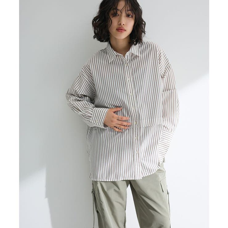 ラメストライプタックシャツチュニック | Green Parks  | 詳細画像1 