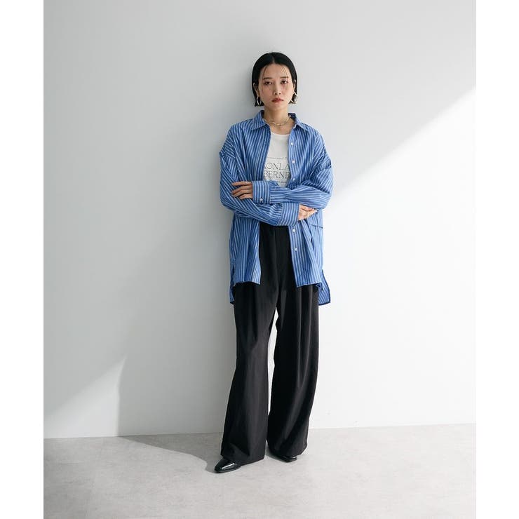 ラメストライプタックシャツチュニック | Green Parks  | 詳細画像8 