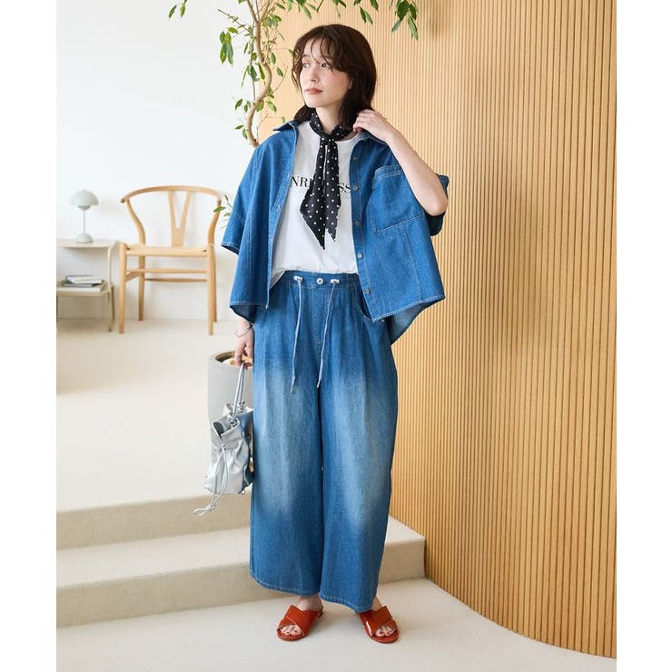 ライトデニムワイドパンツ[品番：GRPW0048894]｜Green Parks