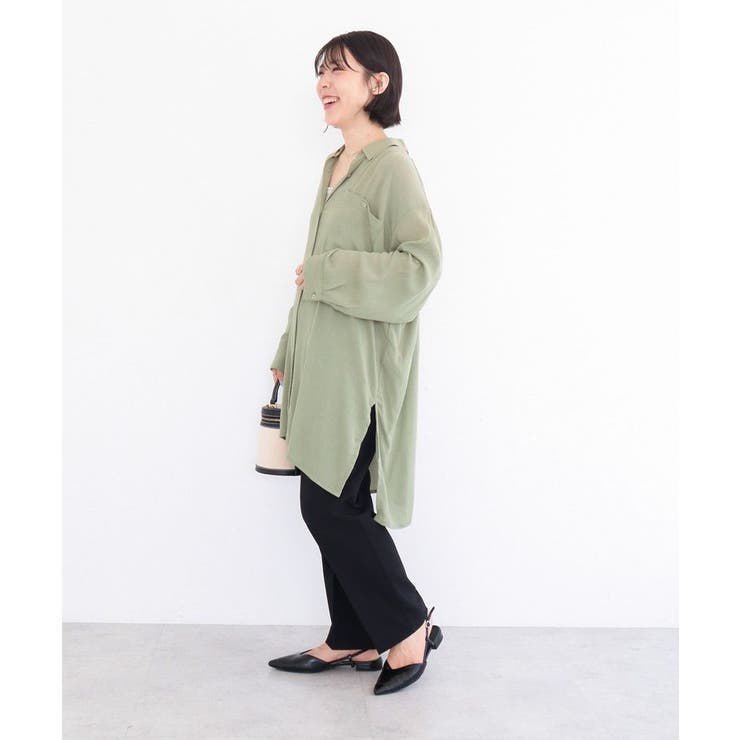 ターンバック長袖レーヨンチュニック | Green Parks  | 詳細画像10 