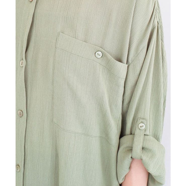 ターンバック長袖レーヨンチュニック | Green Parks  | 詳細画像18 