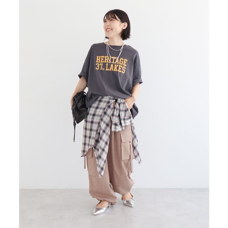 カレッジロゴ刺繍5分袖チュニック | Green Parks  | 詳細画像18 