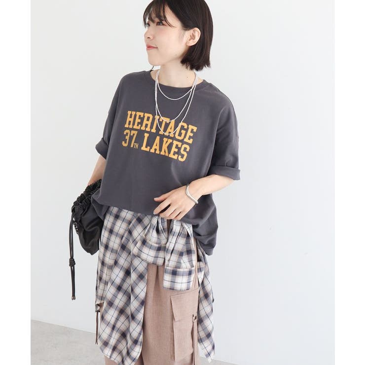 カレッジロゴ刺繍5分袖チュニック | Green Parks  | 詳細画像20 