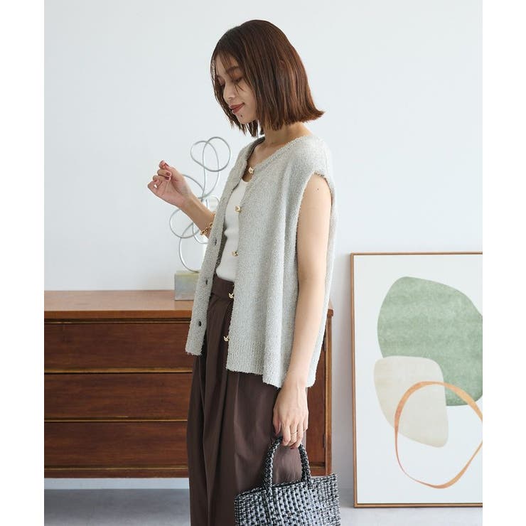 ツィード風金釦ニットベスト | Green Parks  | 詳細画像29 