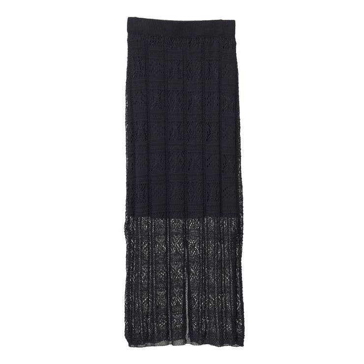 透かし柄ニットレースIラインスカート | Green Parks  | 詳細画像19 