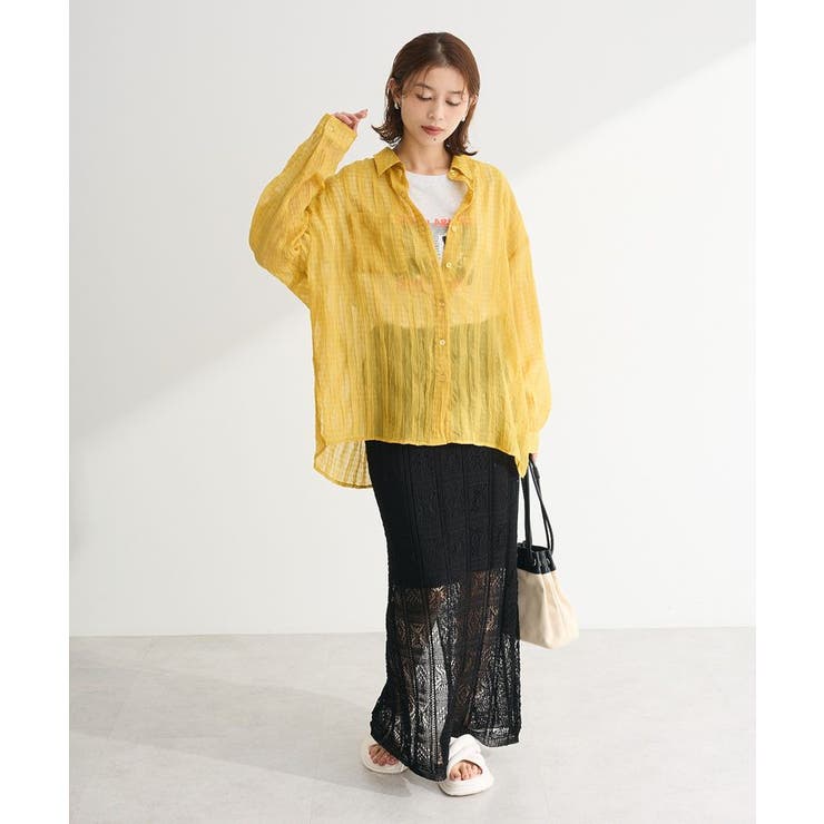 シアーワッシャーロングスリーブシャツ | Green Parks  | 詳細画像2 