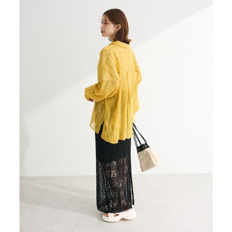 シアーワッシャーロングスリーブシャツ | Green Parks  | 詳細画像3 