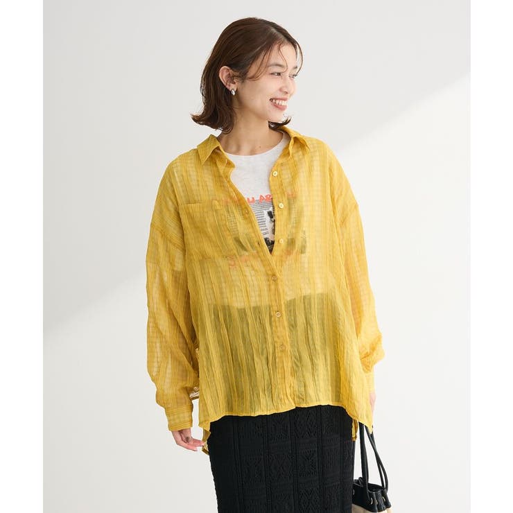 シアーワッシャーロングスリーブシャツ | Green Parks  | 詳細画像5 