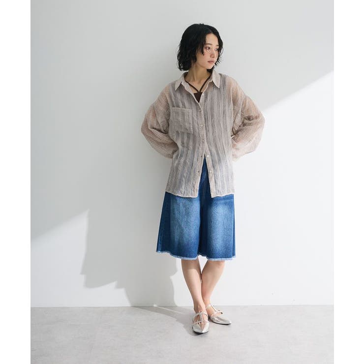 シアーワッシャーロングスリーブシャツ | Green Parks  | 詳細画像12 