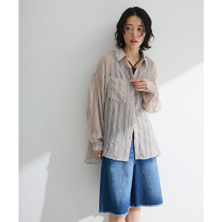 シアーワッシャーロングスリーブシャツ | Green Parks  | 詳細画像16 