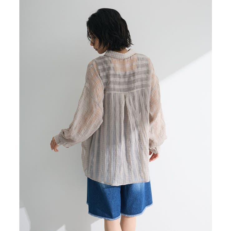 シアーワッシャーロングスリーブシャツ | Green Parks  | 詳細画像18 