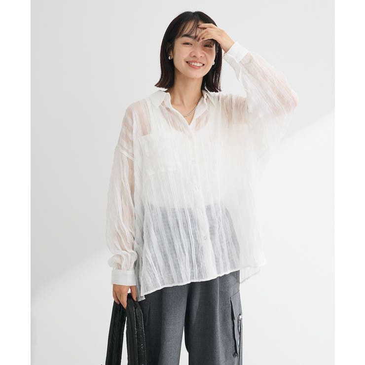 シアーワッシャーロングスリーブシャツ | Green Parks  | 詳細画像22 