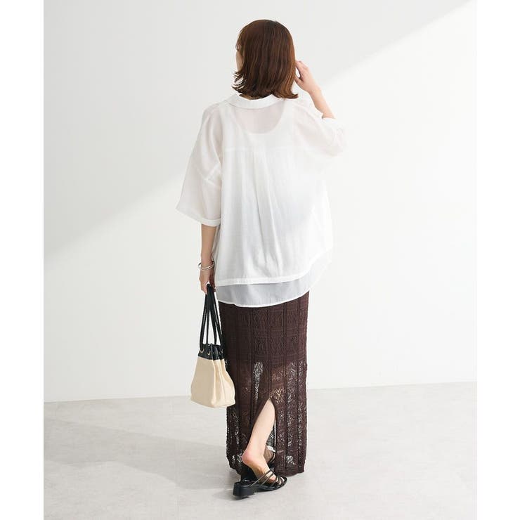 裾レイヤードショートスリーブシャツⅡ | Green Parks  | 詳細画像4 