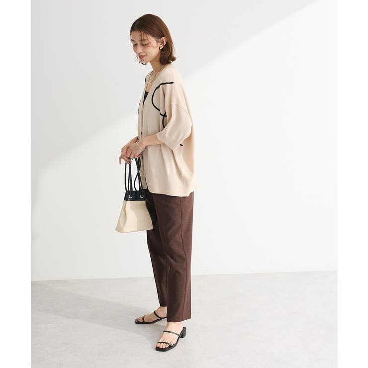 刺繍コードVネックカーディガン | Green Parks  | 詳細画像3 