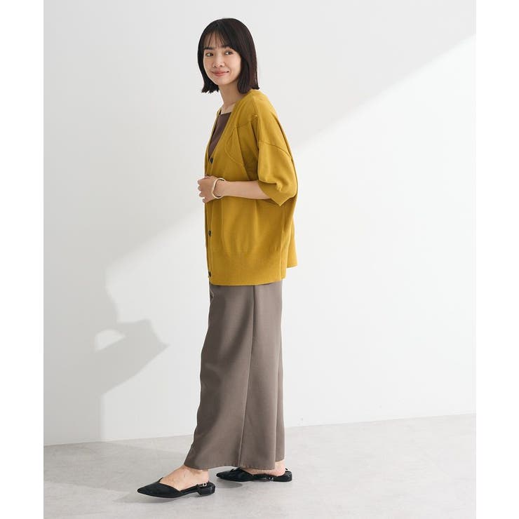 刺繍コードVネックカーディガン | Green Parks  | 詳細画像12 