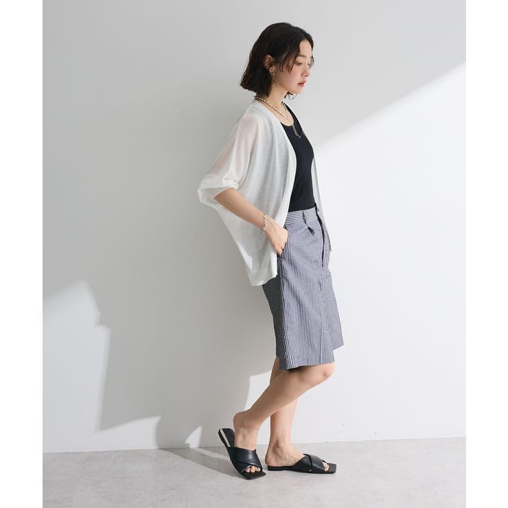 接触冷感七分袖カーディガン | Green Parks  | 詳細画像3 