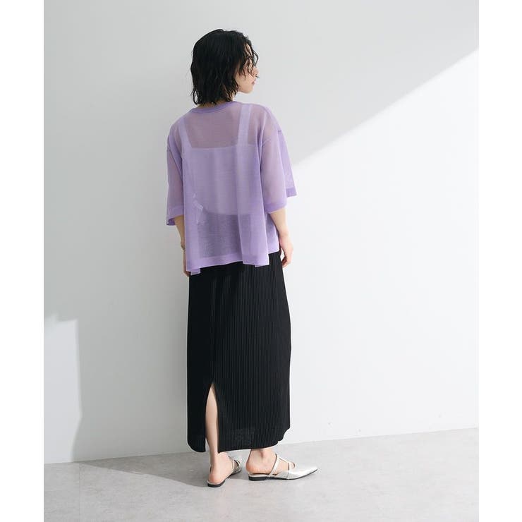 アソートロゴ半袖シアーニットプルオーバー | Green Parks  | 詳細画像4 