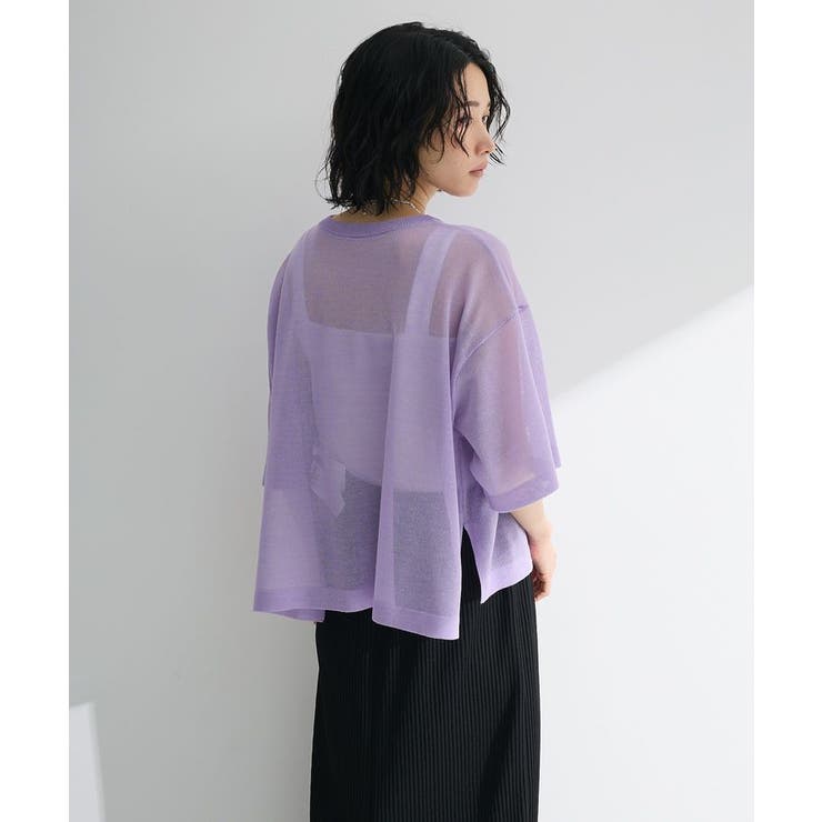 アソートロゴ半袖シアーニットプルオーバー | Green Parks  | 詳細画像6 