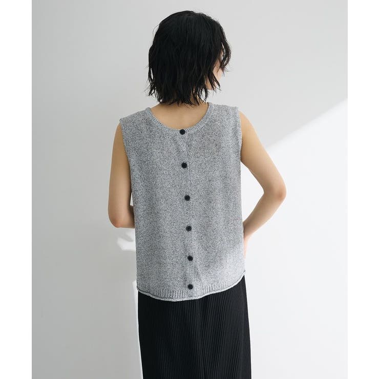 前後2way ミックスカラーノースリーブニット | Green Parks  | 詳細画像7 