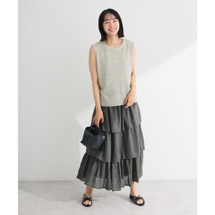 前後2way ミックスカラーノースリーブニット | Green Parks  | 詳細画像13 