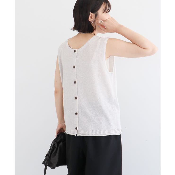 前後2way ミックスカラーノースリーブニット | Green Parks  | 詳細画像22 