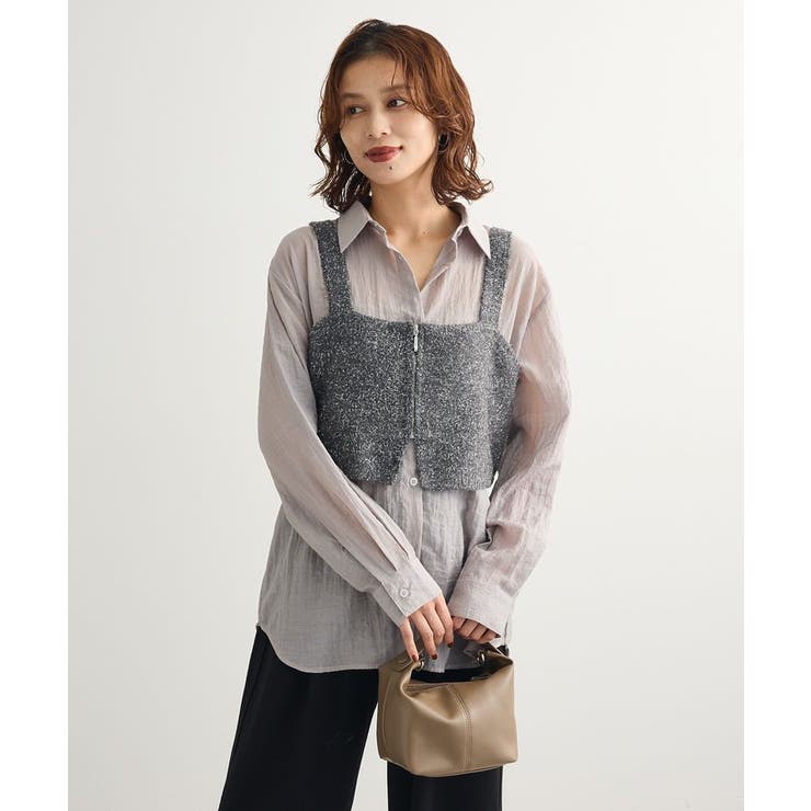 SET2点ラメシャギービスチェ+シャツ | Green Parks  | 詳細画像16 