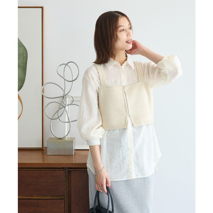 SET2点ラメシャギービスチェ+シャツ | Green Parks  | 詳細画像4 