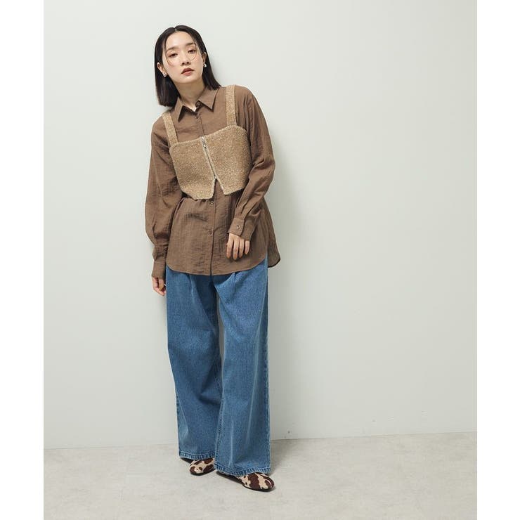 SET2点ラメシャギービスチェ+シャツ | Green Parks  | 詳細画像7 