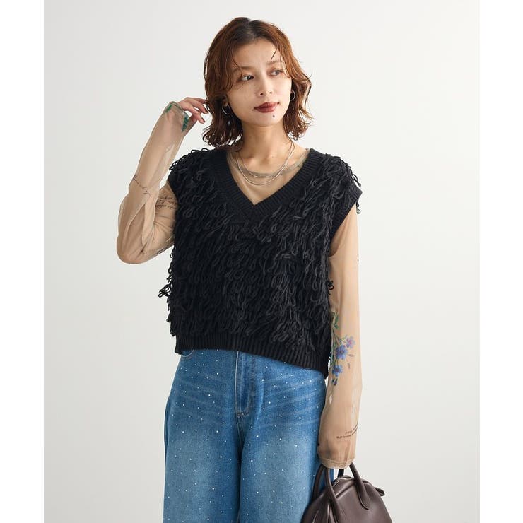 ブラック | ループニットベスト | Green Parks 