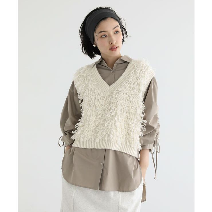 エクリュ | ループニットベスト | Green Parks 