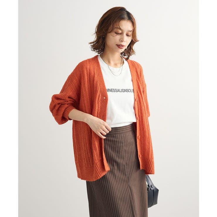 シアーニットVネックカーディガン | Green Parks  | 詳細画像31 