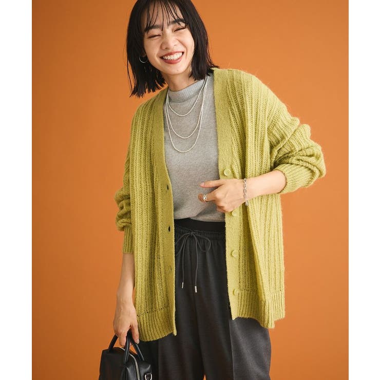 シアーニットVネックカーディガン | Green Parks  | 詳細画像7 