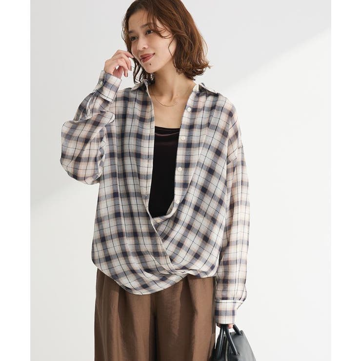 アイボリー | カシュクールシアーシャツ | Green Parks 