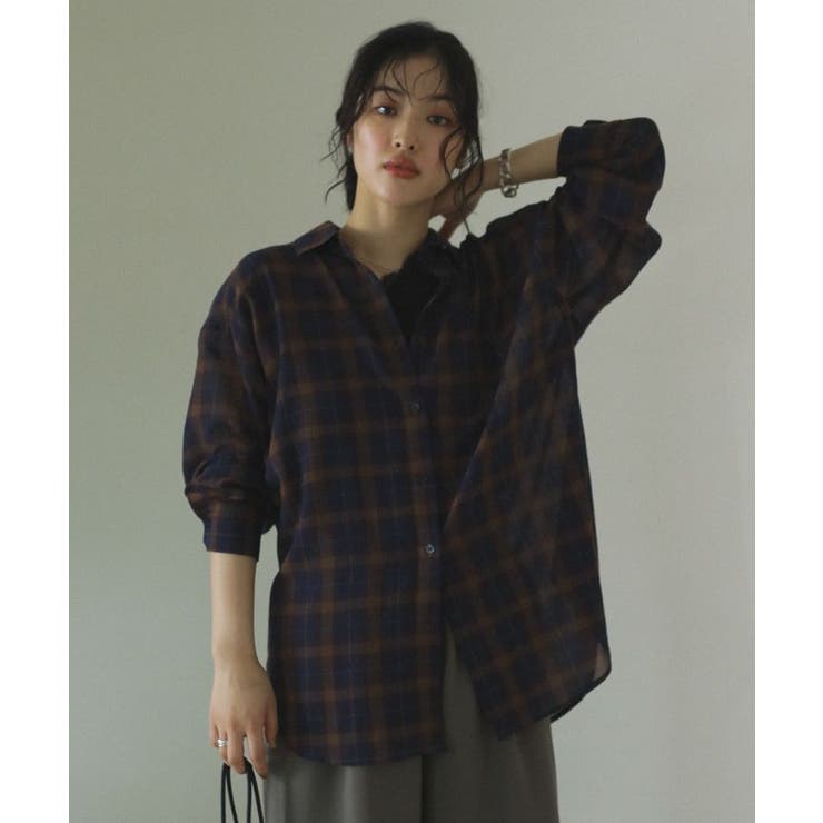 ネイビー | カシュクールシアーシャツ | Green Parks 