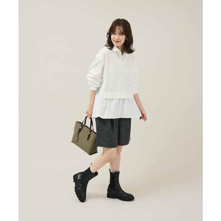 カットモールドッキングシャツチュニック | Green Parks  | 詳細画像12 