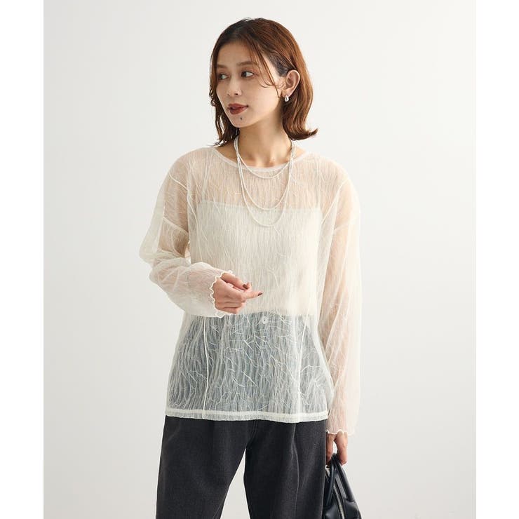 アイボリー | シアークラッシュプルオーバー | Green Parks 